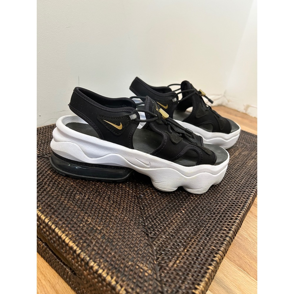 Nike Air Max Koko Platform Sandals Women 8 Black White Gold Gorpcore CW9705-001